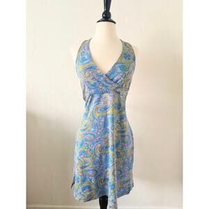 Y2K Vintage Eye Candy Paisley Halter Mini Dress Size M Backless Party 2000s